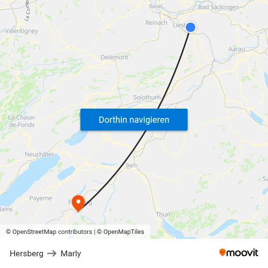 Hersberg to Marly map