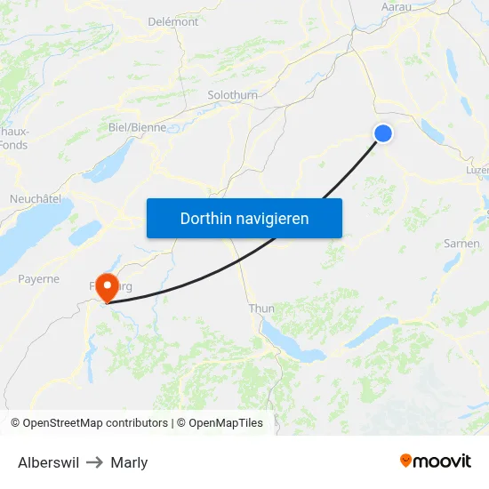 Alberswil to Marly map