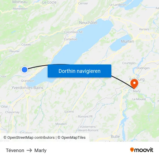 Tévenon to Marly map