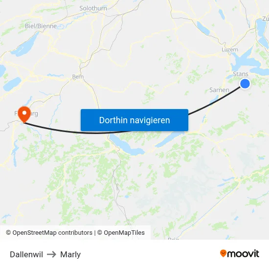 Dallenwil to Marly map