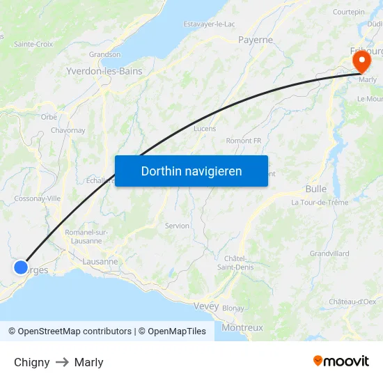 Chigny to Marly map