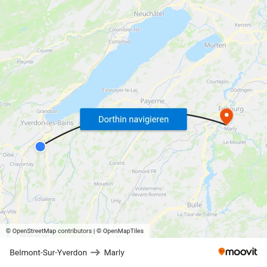 Belmont-Sur-Yverdon to Marly map