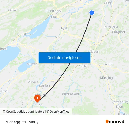 Buchegg to Marly map