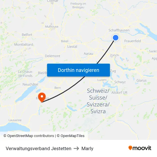 Verwaltungsverband Jestetten to Marly map