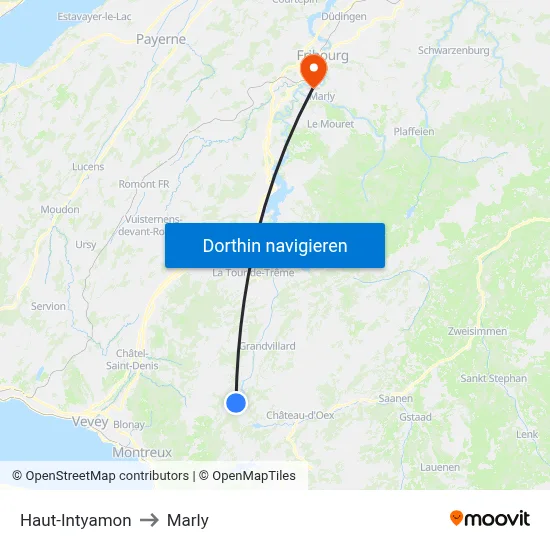 Haut-Intyamon to Marly map