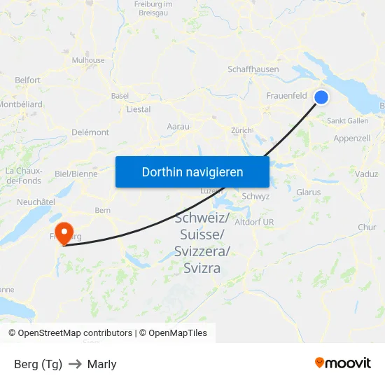 Berg (Tg) to Marly map