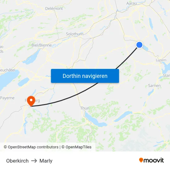 Oberkirch to Marly map