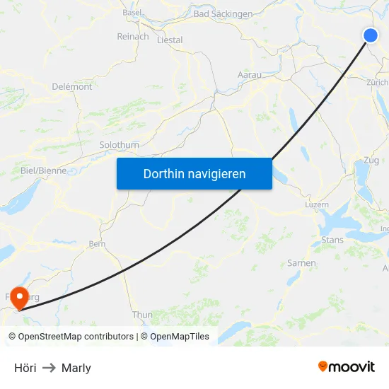 Höri to Marly map