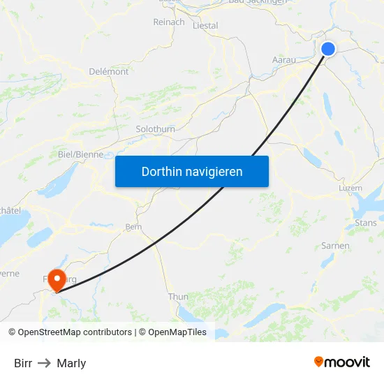 Birr to Marly map
