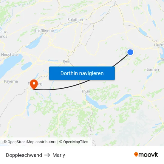 Doppleschwand to Marly map