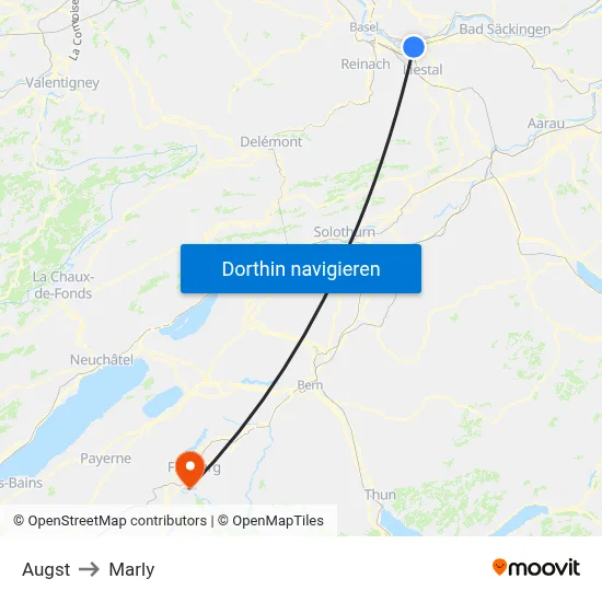 Augst to Marly map