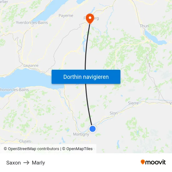 Saxon to Marly map