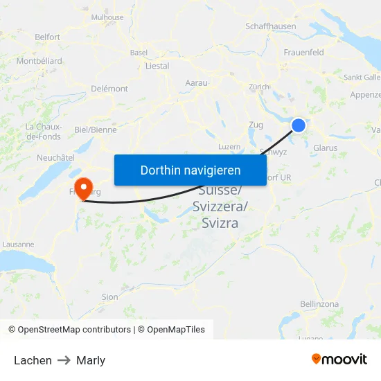 Lachen to Marly map