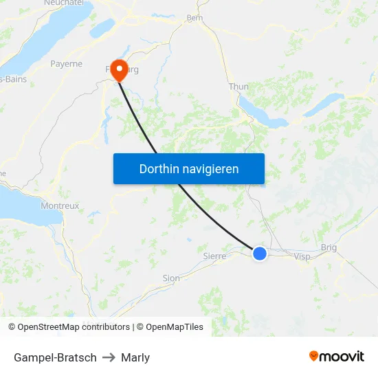 Gampel-Bratsch to Marly map