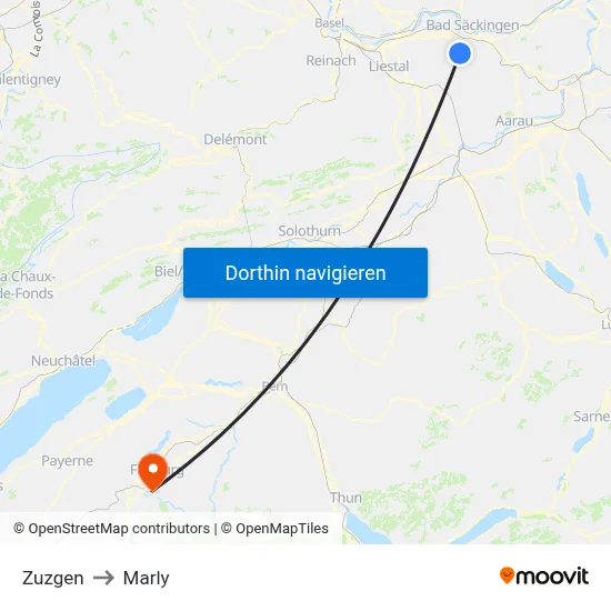 Zuzgen to Marly map