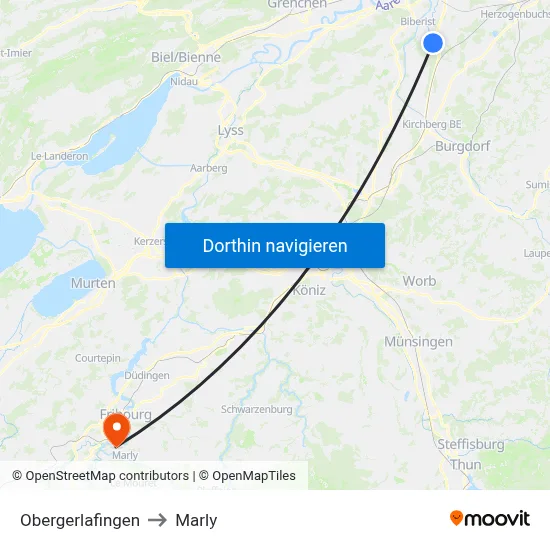 Obergerlafingen to Marly map