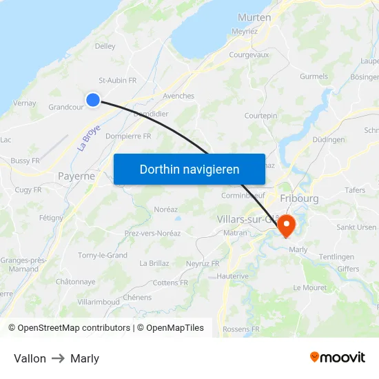 Vallon to Marly map