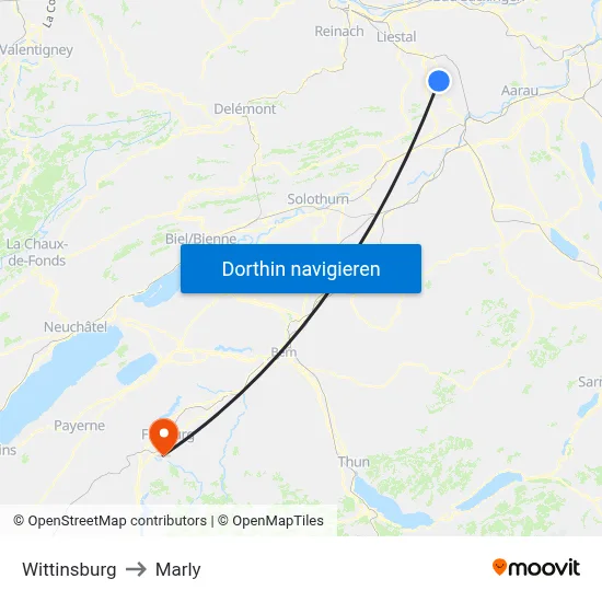 Wittinsburg to Marly map
