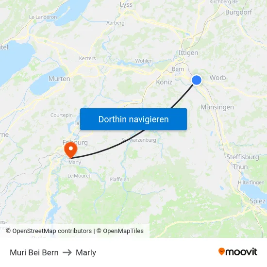 Muri Bei Bern to Marly map