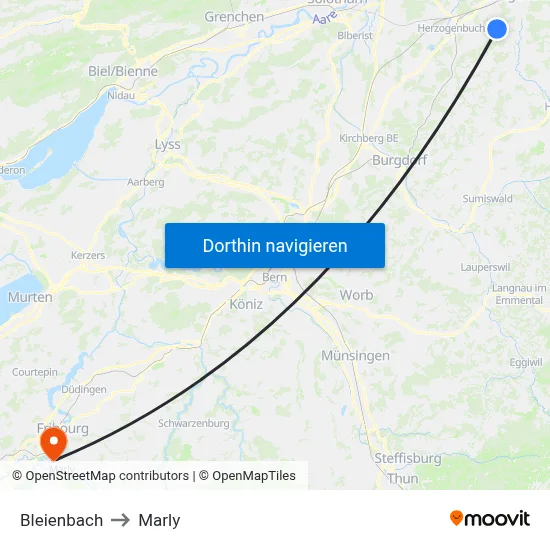 Bleienbach to Marly map