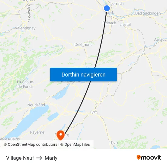 Village-Neuf to Marly map