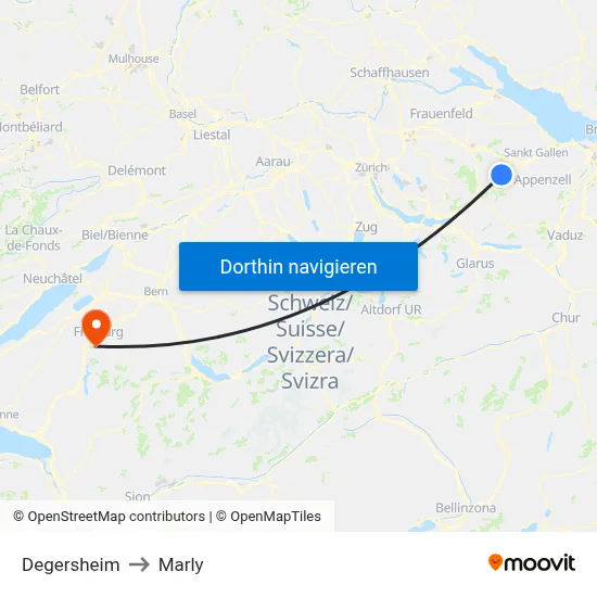 Degersheim to Marly map
