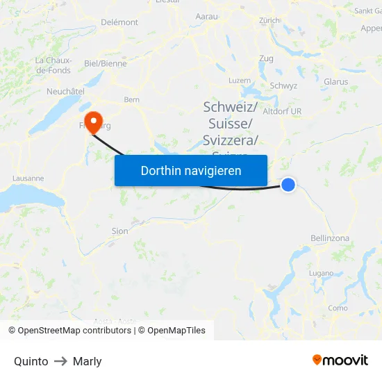 Quinto to Marly map