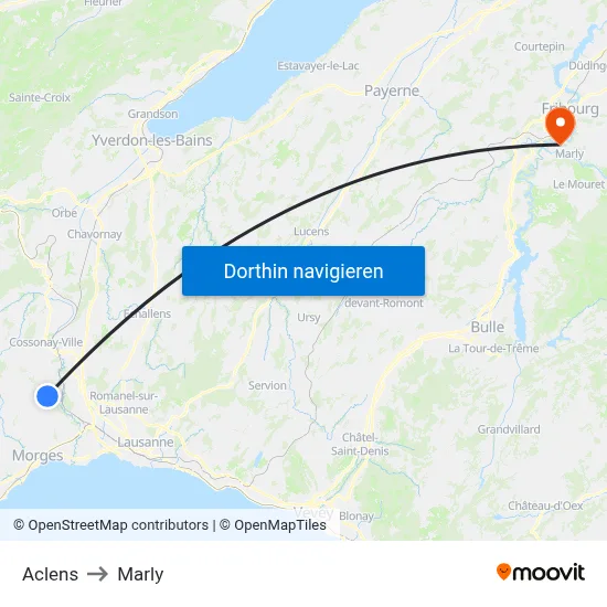 Aclens to Marly map