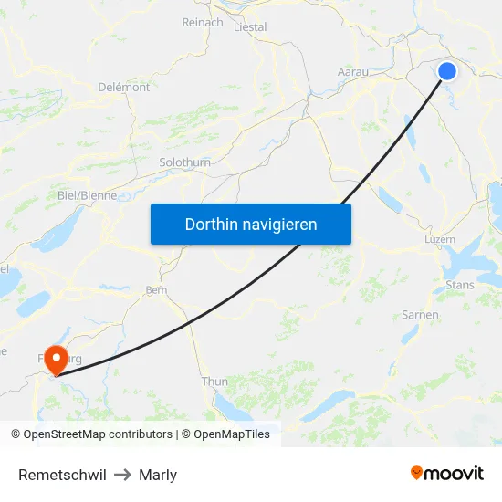 Remetschwil to Marly map