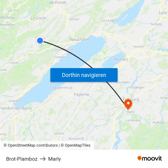 Brot-Plamboz to Marly map