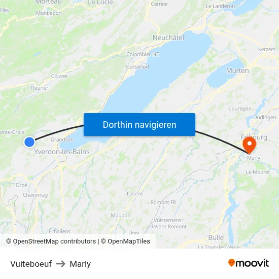 Vuiteboeuf to Marly map
