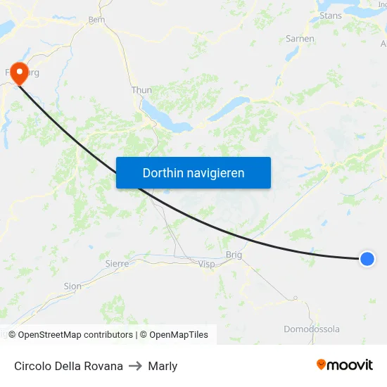 Circolo Della Rovana to Marly map