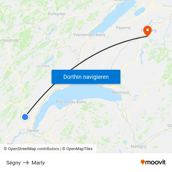 Ségny to Marly map