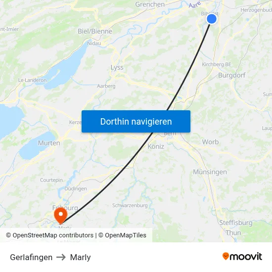 Gerlafingen to Marly map