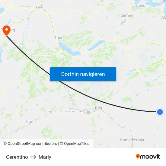 Cerentino to Marly map