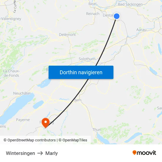 Wintersingen to Marly map
