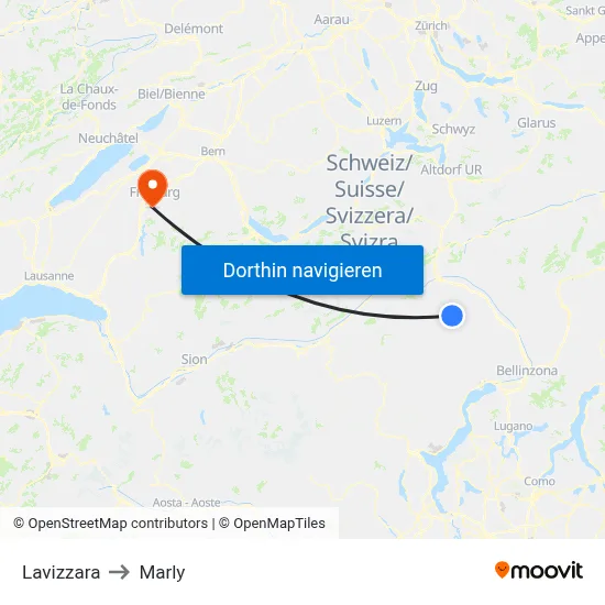 Lavizzara to Marly map