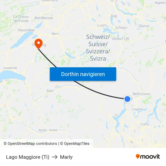 Lago Maggiore (Ti) to Marly map