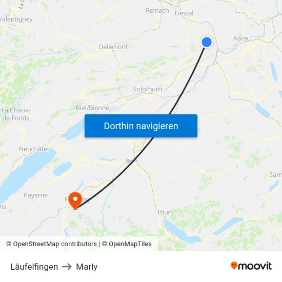 Läufelfingen to Marly map
