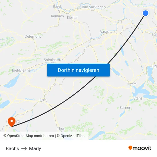 Bachs to Marly map