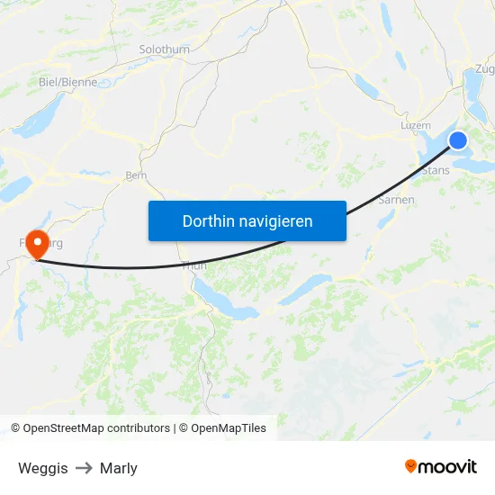 Weggis to Marly map