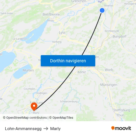 Lohn-Ammannsegg to Marly map
