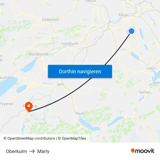 Oberkulm to Marly map