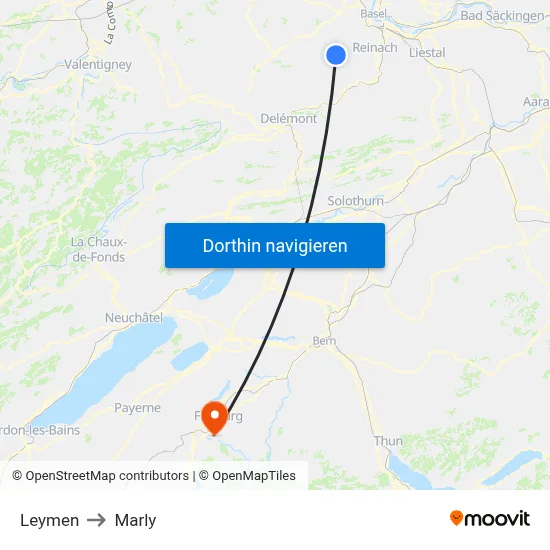 Leymen to Marly map