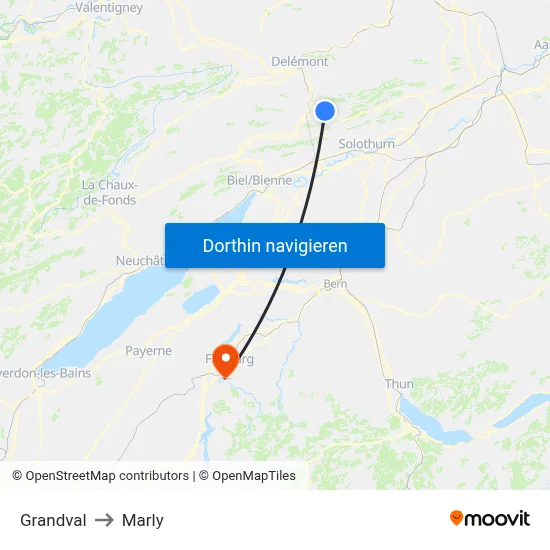 Grandval to Marly map