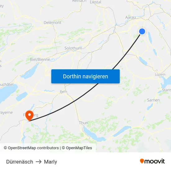 Dürrenäsch to Marly map