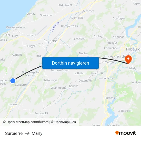 Surpierre to Marly map