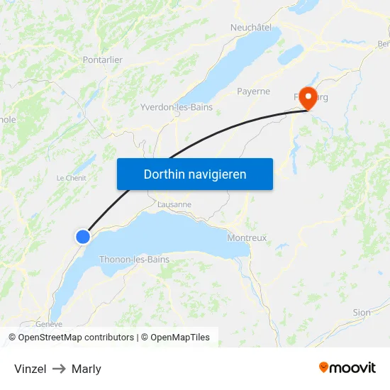 Vinzel to Marly map