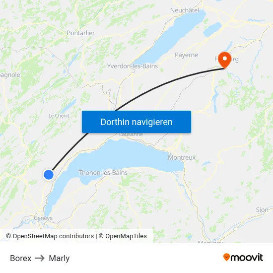 Borex to Marly map