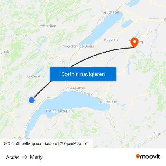 Arzier to Marly map